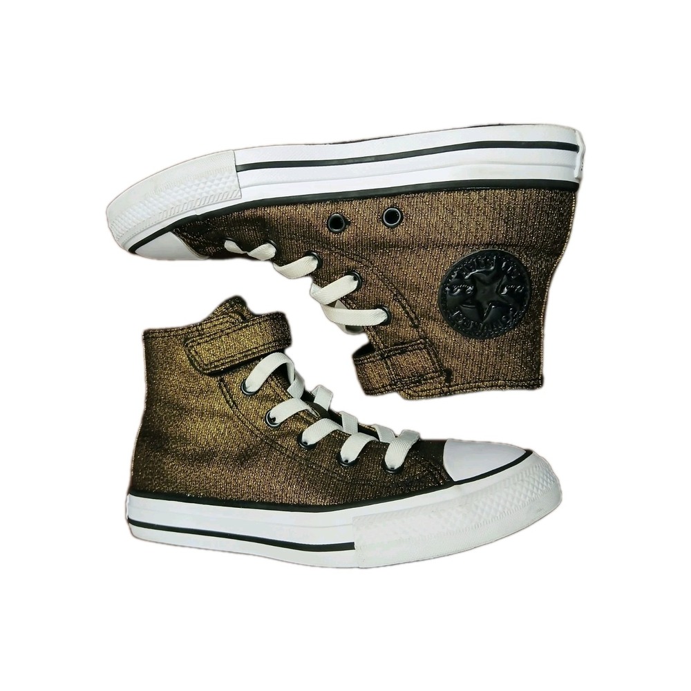 Converse Chuck Taylor All Star Hi Cooper Black Glittery Shoes Size 1 Youth #1421 - Picture 5 of 9